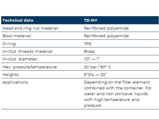 Td Filter System T&D - filter housing